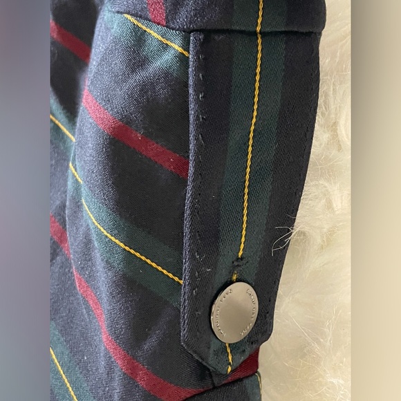 Shanghai Tang SIZE 2 (XS) Stripe Mandarin Blazer Jacket Navy - Picture 9 of 17